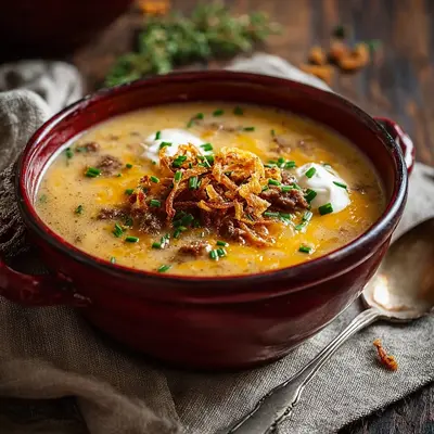 Cheesy Beef and Potato Soup Recipe: Hearty Comfort Bowl