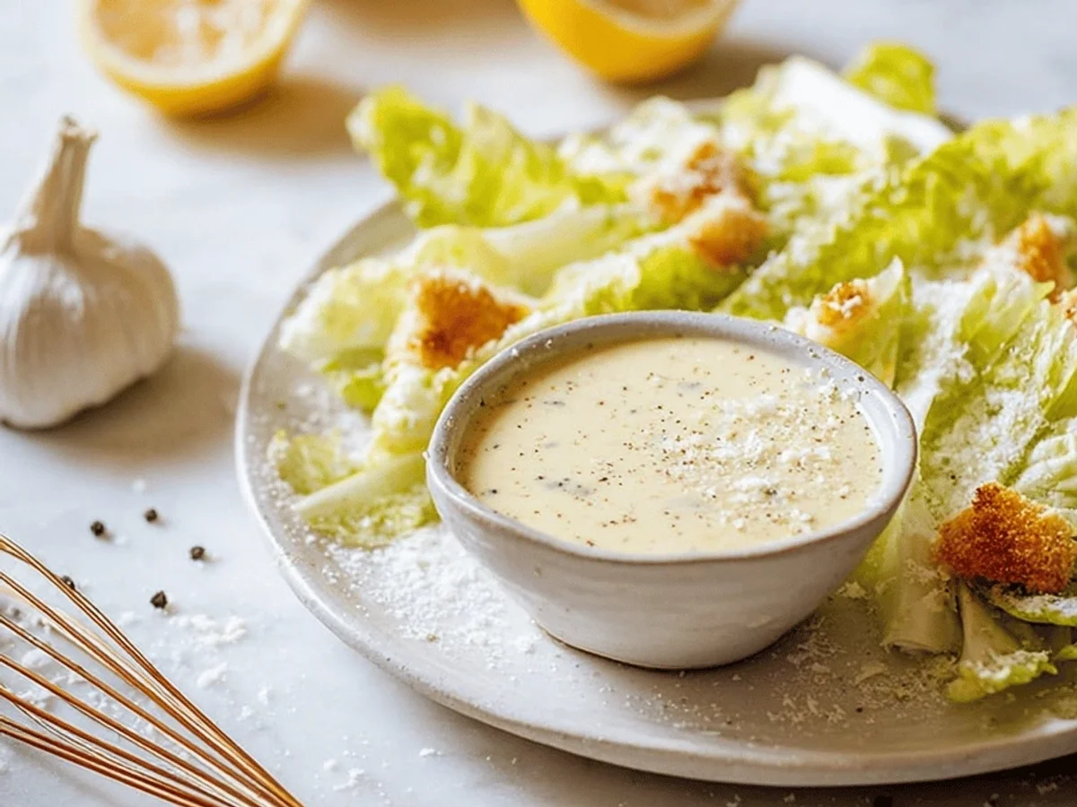 Classic Caesar Salad Dressing Recipe - Featured Image