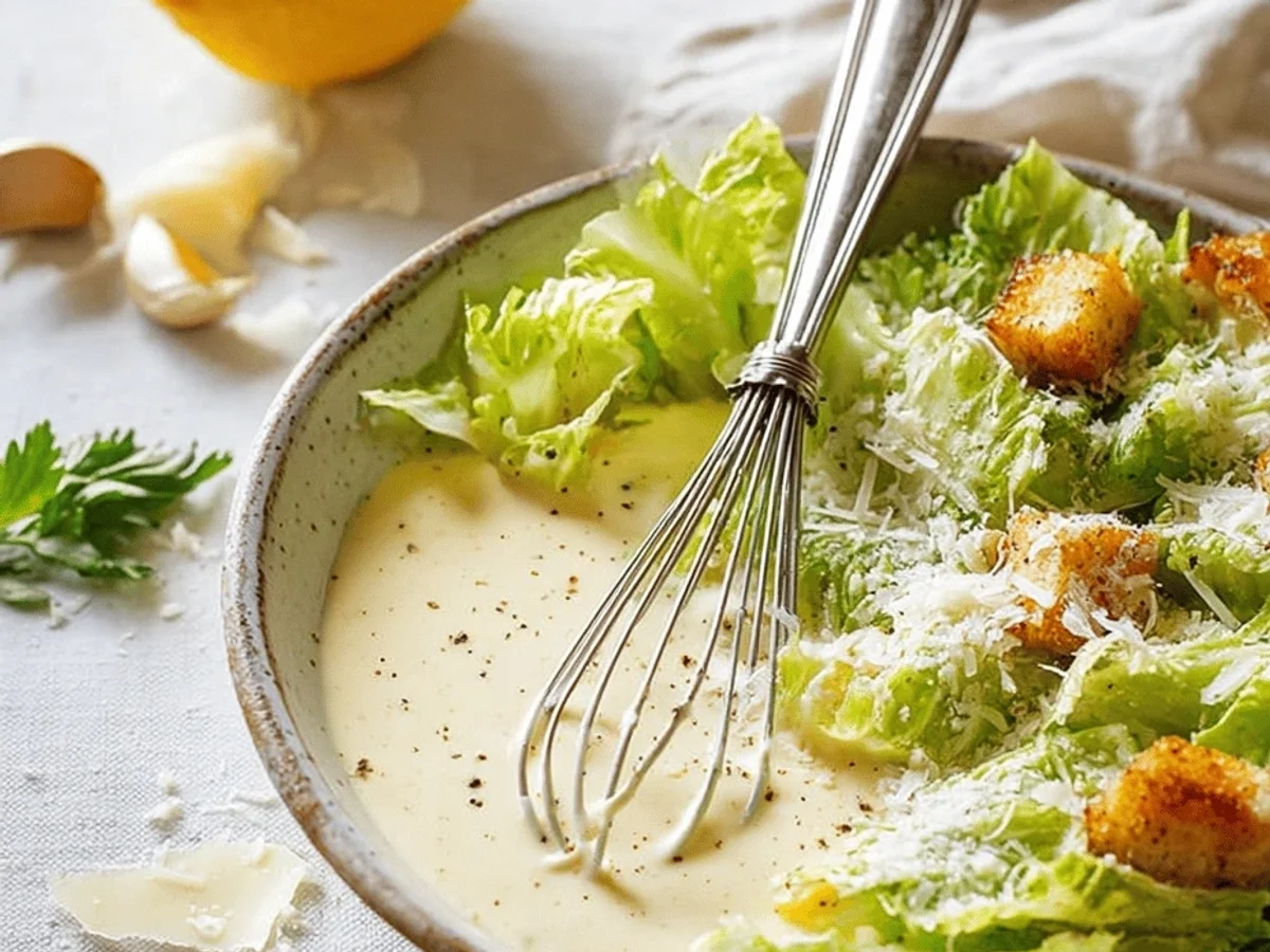 Classic Caesar Salad Dressing Recipe - Featured Image