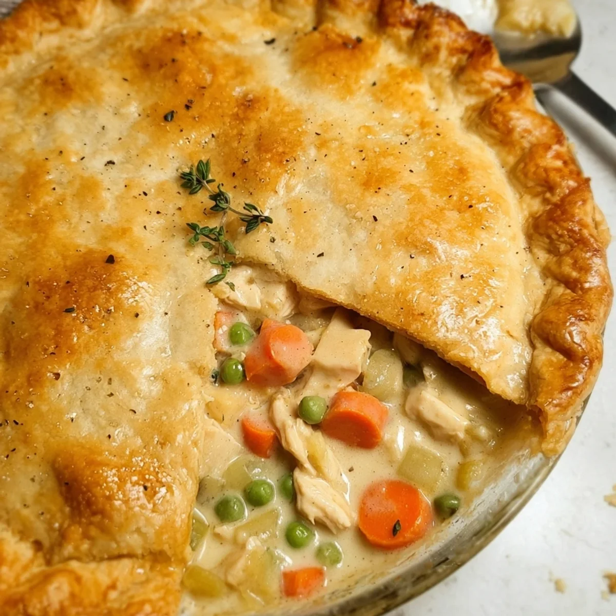 Classic Chicken Pot Pie with Golden Flaky Crust