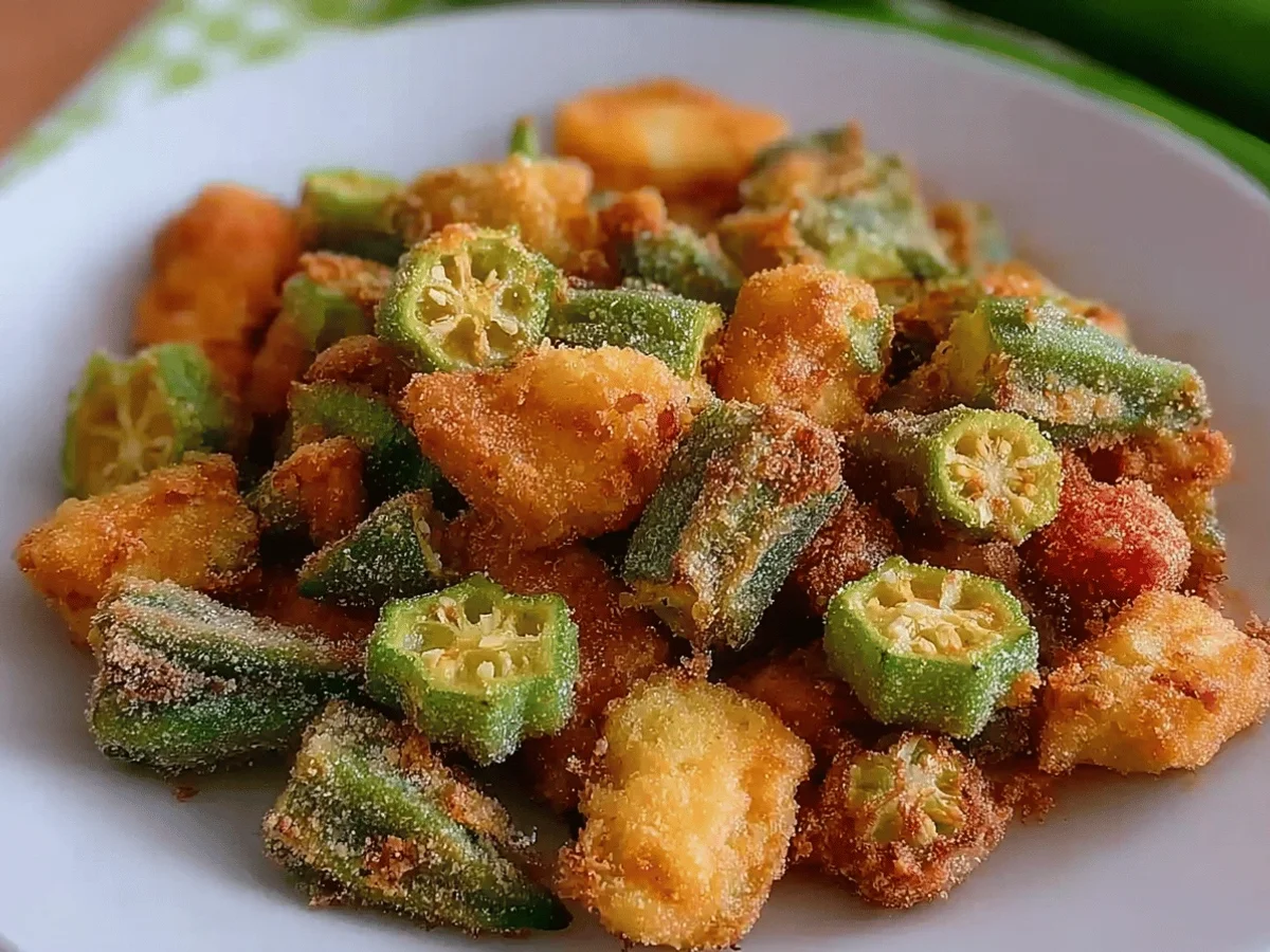 Classic Fried Okra and Tomatoes Recipe - Featured Image