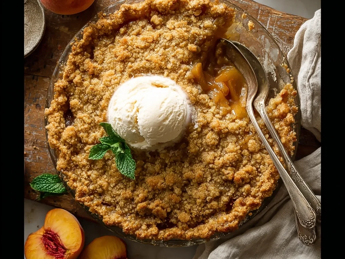Classic Peach Crumble Pie: A Homestyle Summer Treat - Featured Image
