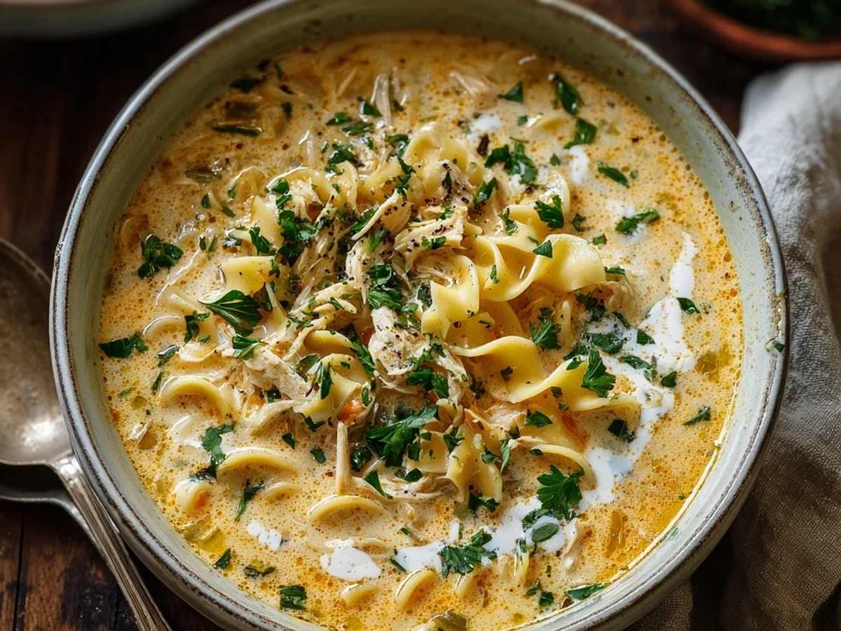 Crack Chicken Noodle Soup: Hearty & Creamy Comfort - Featured Image