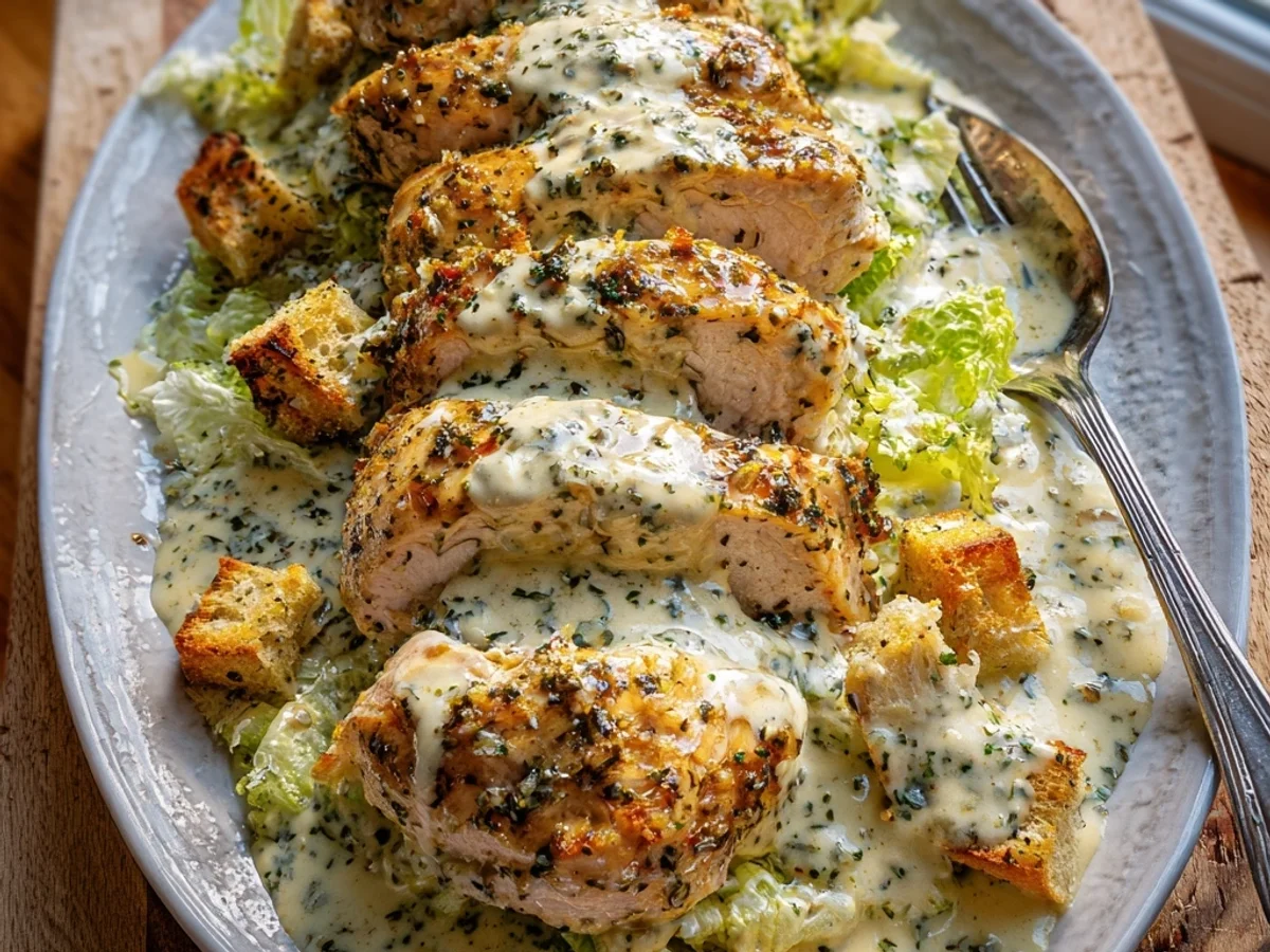 Creamy Baked Caesar Chicken with Parmesan Sauce - Featured Image