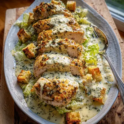 Creamy Baked Caesar Chicken with Parmesan Sauce