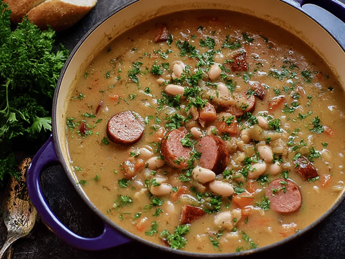 Creamy Bean Soup with Kielbasa Recipe - Featured Image