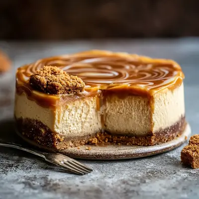 Creamy Biscoff Salted Caramel Cheesecake
