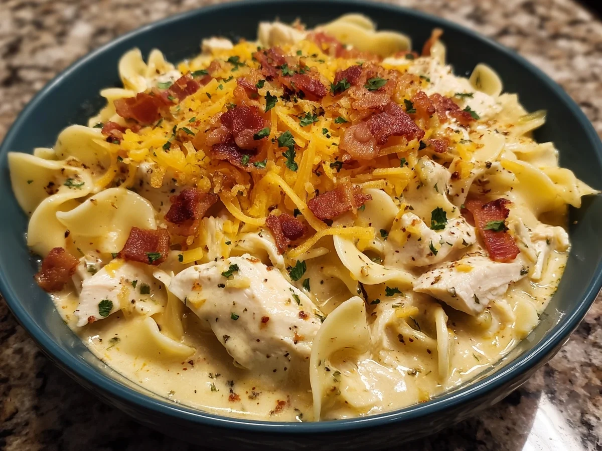 Creamy Crack Chicken Noodle Soup - Featured Image