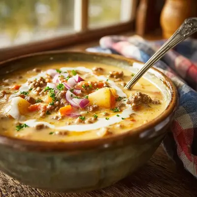 Creamy Crockpot Cheeseburger Soup: Easy Weeknight Meal