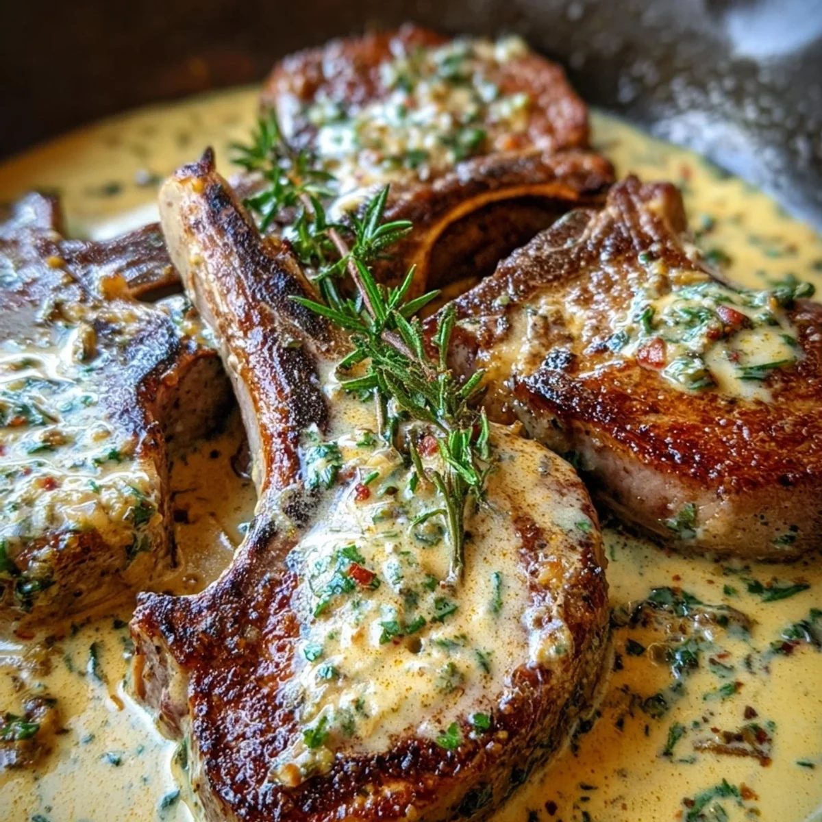 Creamy Garlic Lamb Chops Recipe
