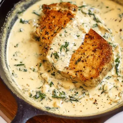 Creamy Garlic Parmesan Pork Chops Recipe