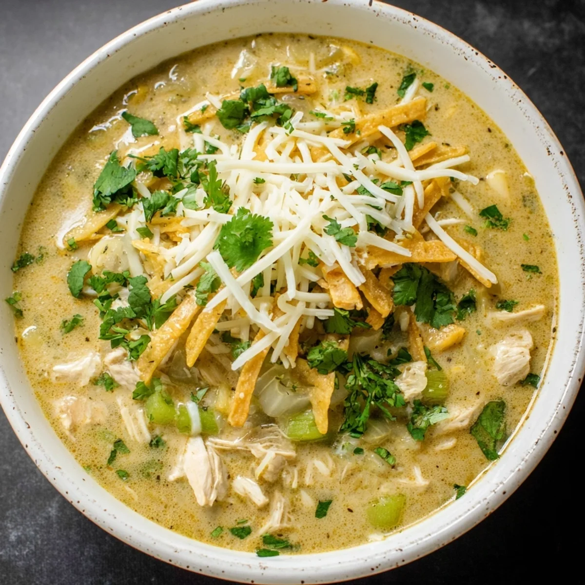 Creamy Green Chicken Enchilada Soup