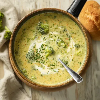 Creamy High-Protein Broccoli Cheddar Soup