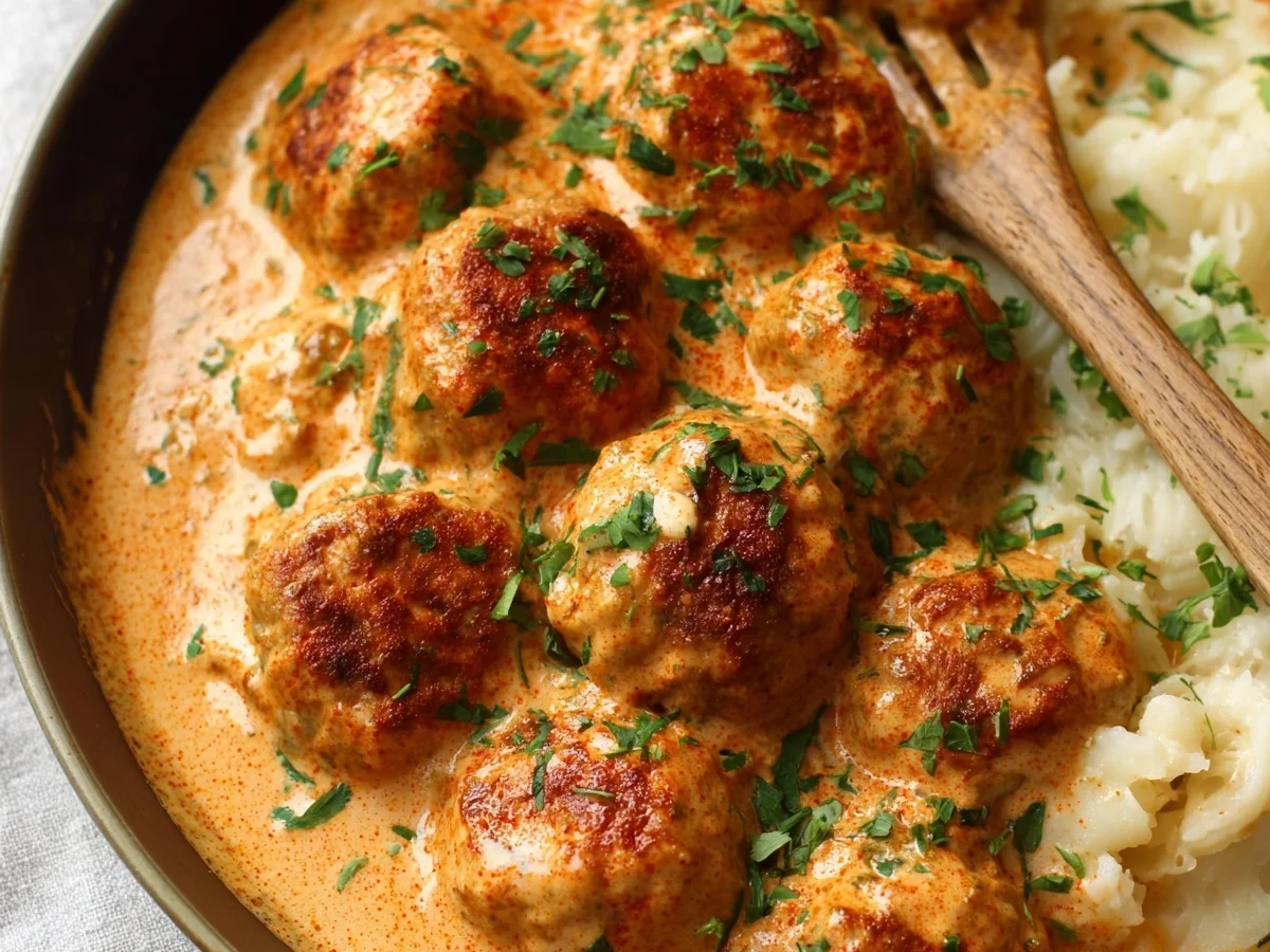 Creamy Paprika Chicken Meatballs - Featured Image