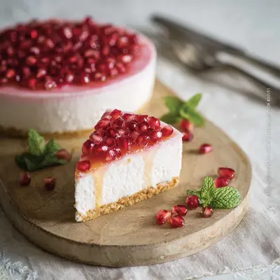 Creamy Pomegranate Yogurt Mousse Cake Delight