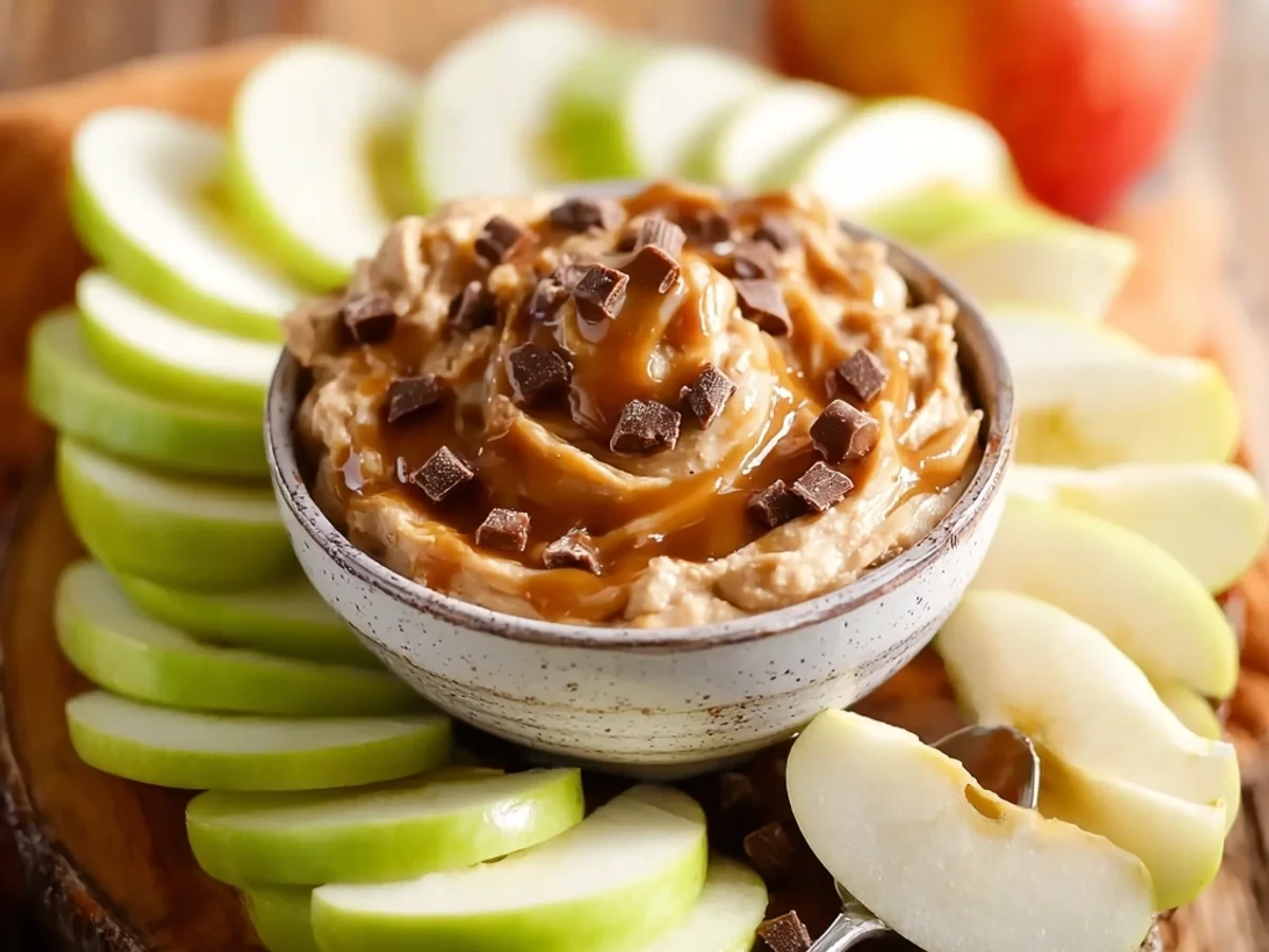 Creamy Snickers Caramel Apple Dip for Easy Snacking - Featured Image