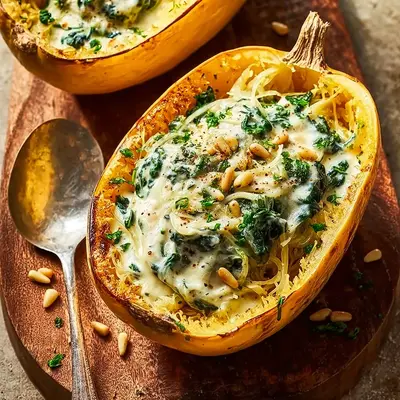 Creamy Spinach Stuffed Spaghetti Squash: A Weeknight Treat