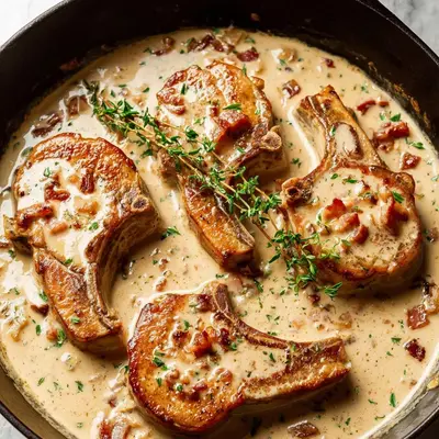 Creamy Turkey Ham Lamb Chops: 30-Minute Dinner