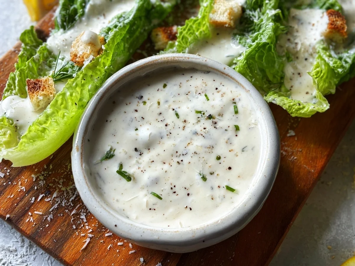Creamy Vegetarian Caesar Dressing: Tangy & Garlicky - Featured Image
