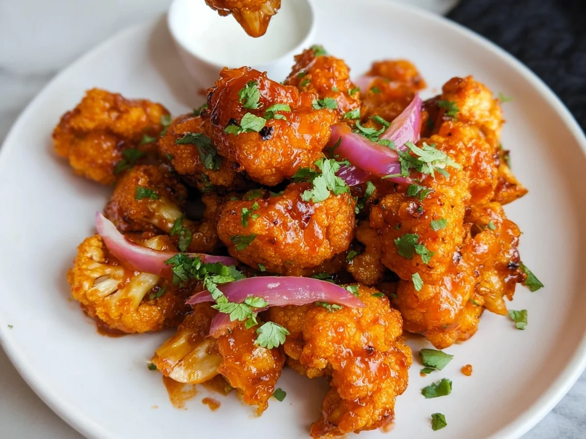 Crispy Air Fryer Honey Sriracha Cauliflower Wings - Featured Image