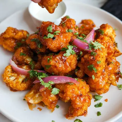 Crispy Air Fryer Honey Sriracha Cauliflower Wings