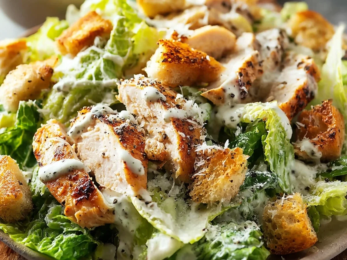 Crispy Chicken Caesar Salad Recipe with Zesty Dressing - Featured Image