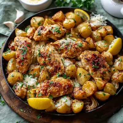 Crispy Garlic Parmesan Chicken & Potatoes