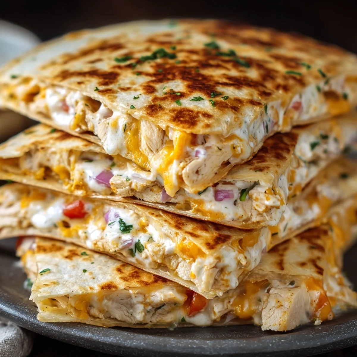 Crispy Low-Carb Chicken Ranch Quesadilla