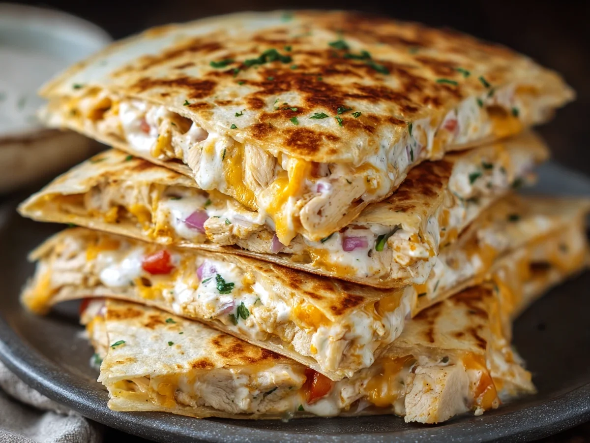 Crispy Low-Carb Chicken Ranch Quesadilla - Featured Image