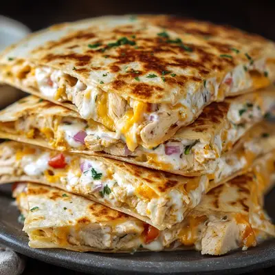 Crispy Low-Carb Chicken Ranch Quesadilla
