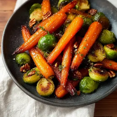 Crispy Maple Glazed Carrots & Brussels: A Sweet Crunch