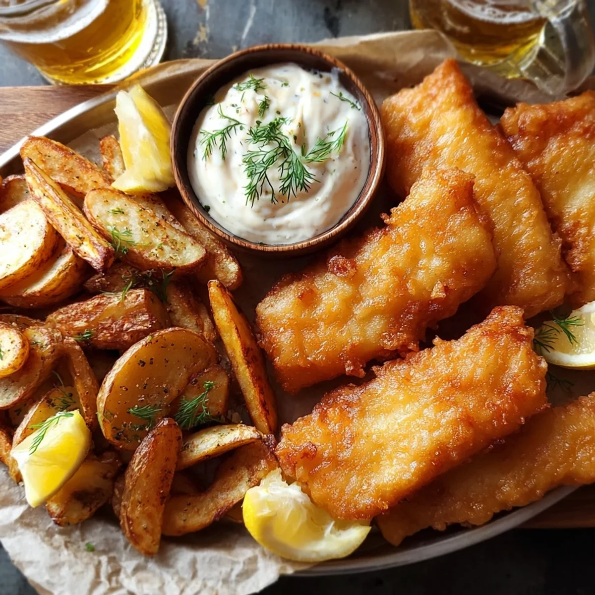Crispy Non-Alcoholic Beer Battered Fish & Chips Recipe