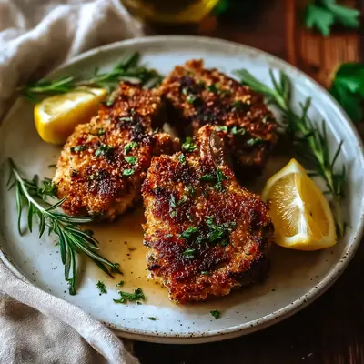 Crispy Parmesan Crusted Lamb Chops with Herbs