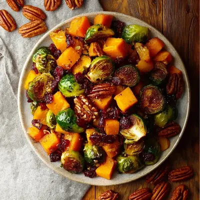 Crispy Roasted Brussels Sprouts Butternut Squash Medley