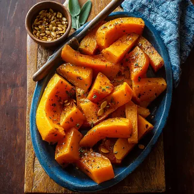 Crispy Roasted Butternut Squash with Sage & Garlic