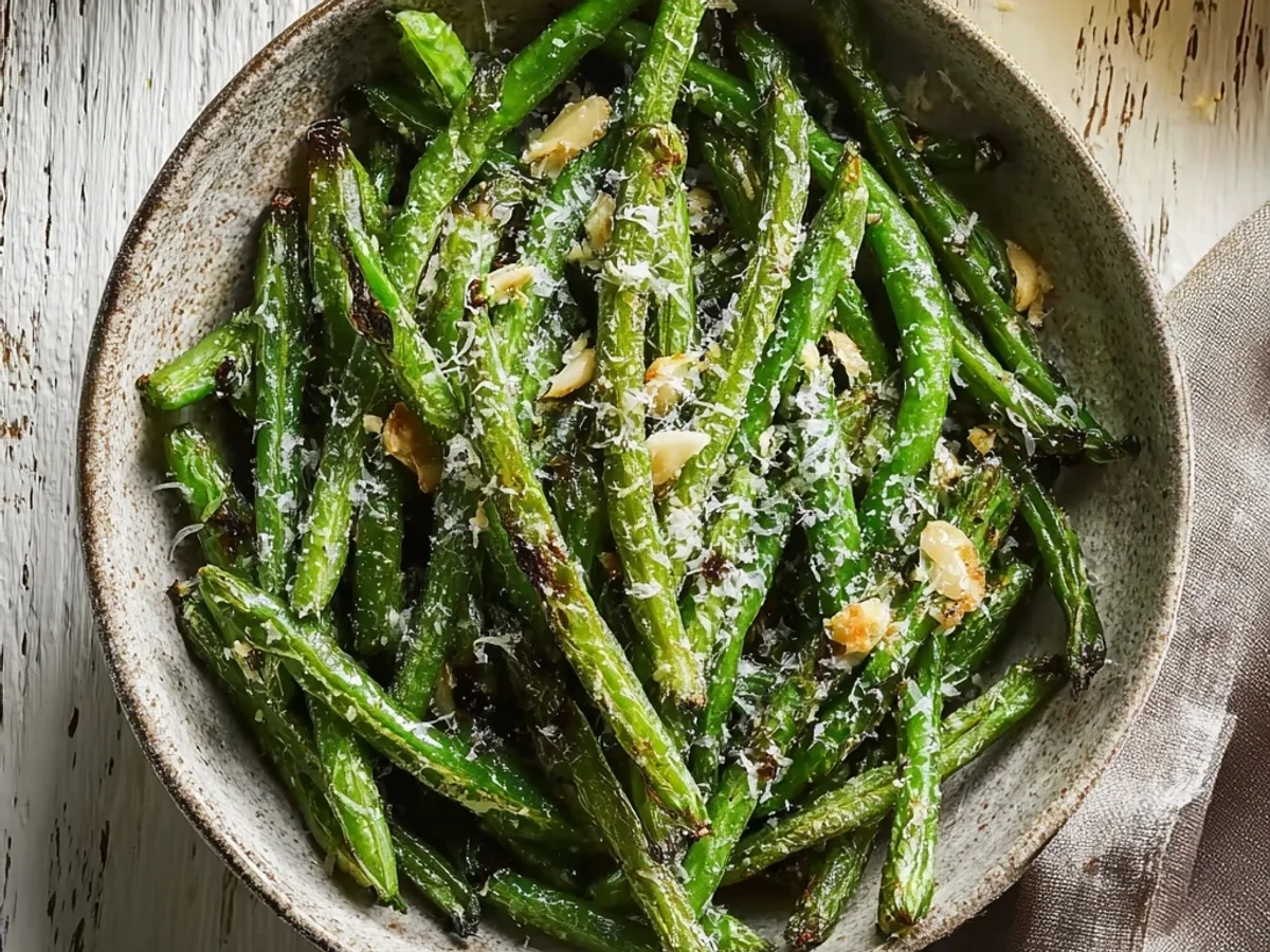 Crispy Roasted Green Beans with Garlic and Parmesan - Featured Image