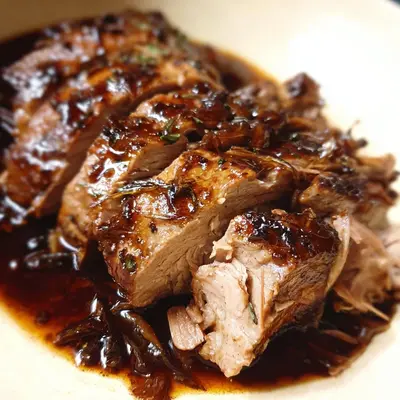 Crockpot Brown Sugar Balsamic Glazed Lamb Tenderloin