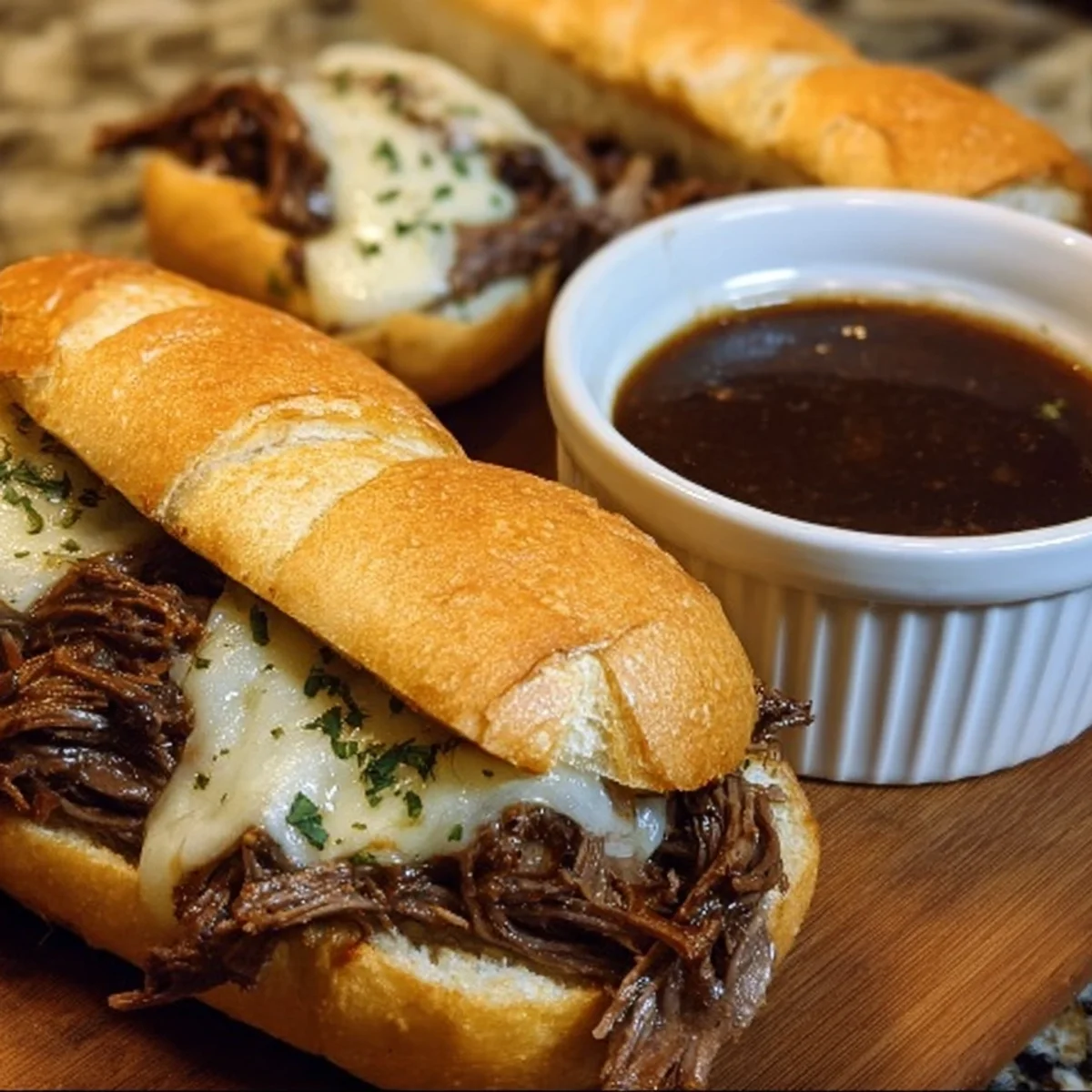 Crockpot French Dip Sandwiches