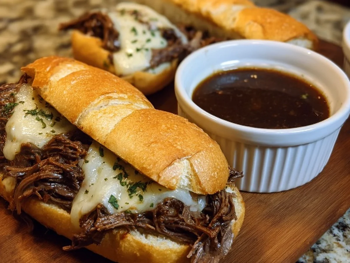 Crockpot French Dip Sandwiches - Featured Image