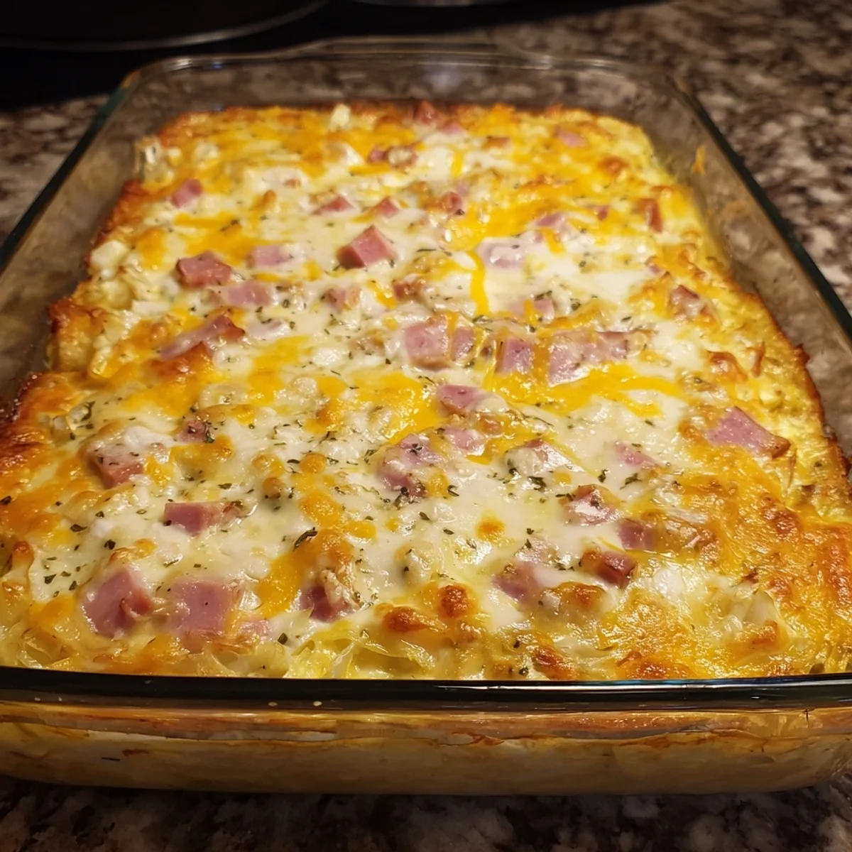 Easy Creamy Cabbage Casserole with Turkey Ham