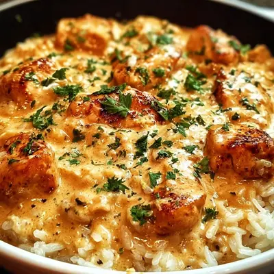 Easy Creamy Smothered Chicken and Rice Dinner