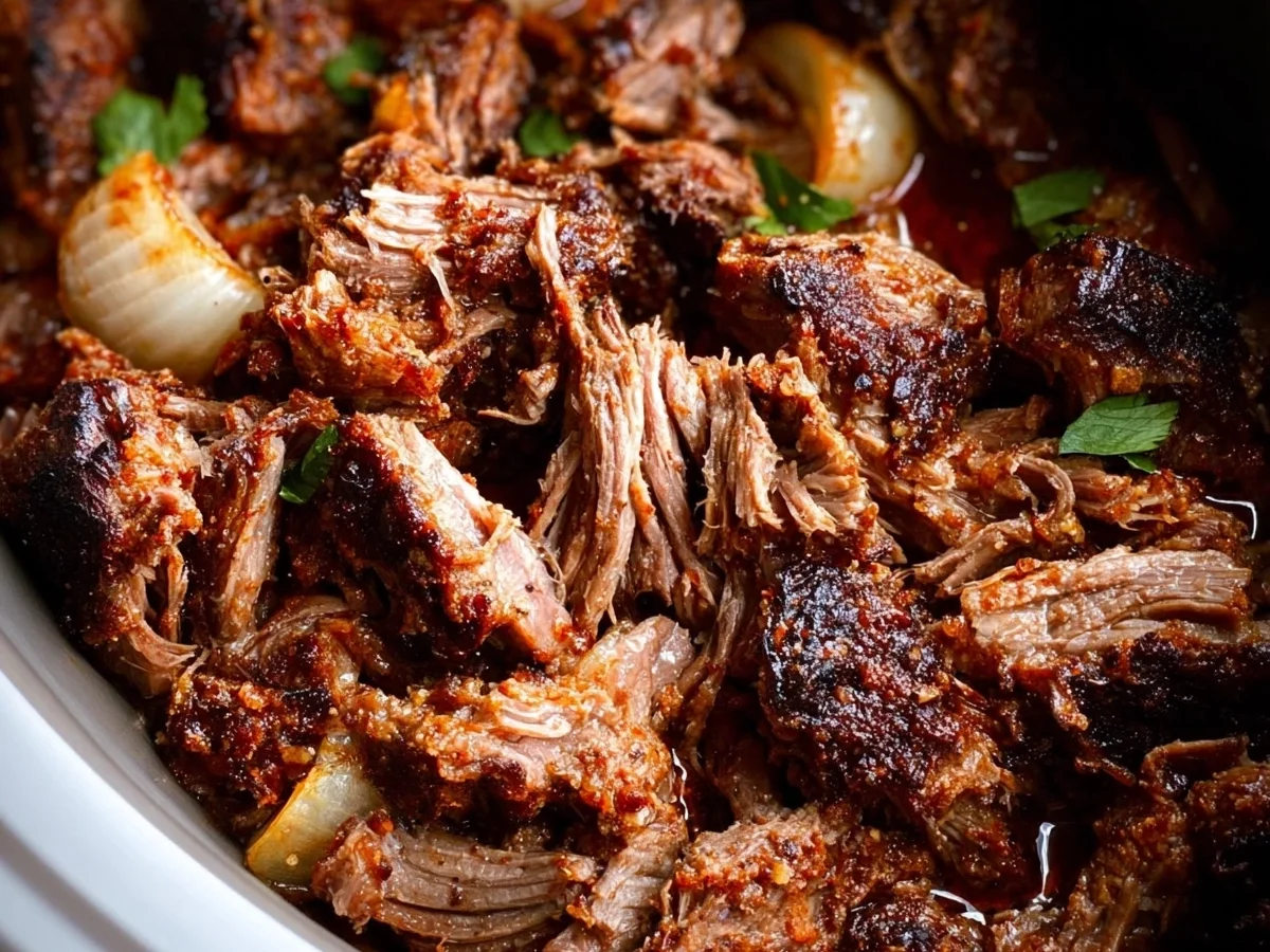 Easy Crockpot Lamb Carnitas for Tacos & Bowls - Featured Image