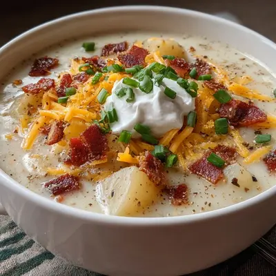 Easy Crockpot Loaded Baked Potato Soup