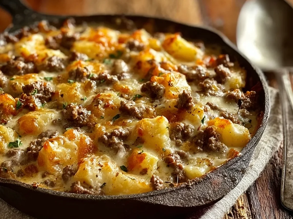 Easy Hobo Casserole with Ground Beef - 30 Minute Dinner - Featured Image