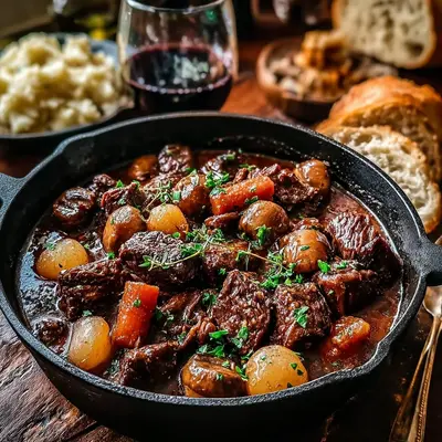 Easy One-Pot Beef Bourguignon: Rustic French Stew