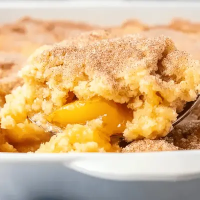 Easy Peach Cobbler Dump Cake Recipe
