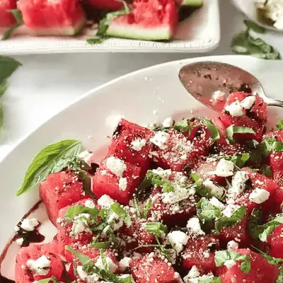 Easy Watermelon Basil Feta Salad Recipe