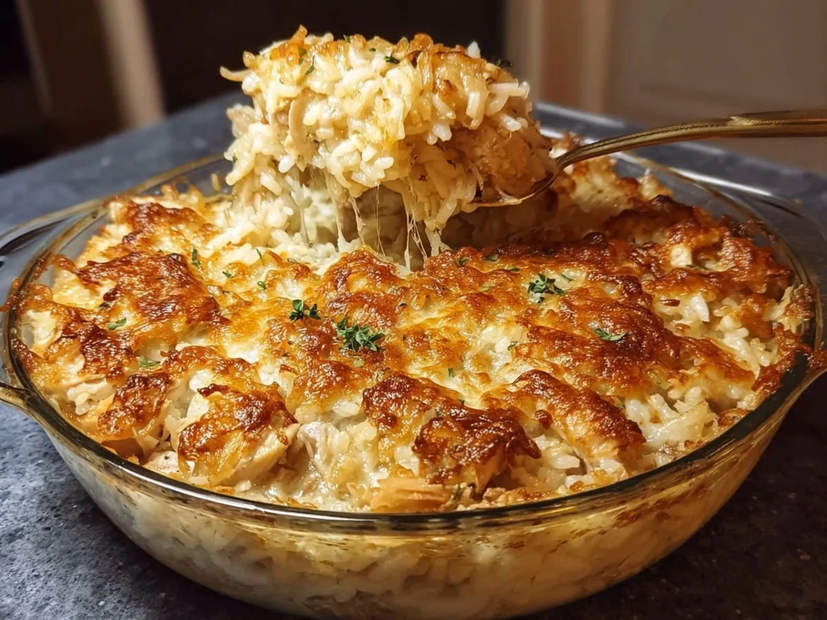 French Onion Chicken Rice Bake: Easy One-Pan Dinner - Featured Image