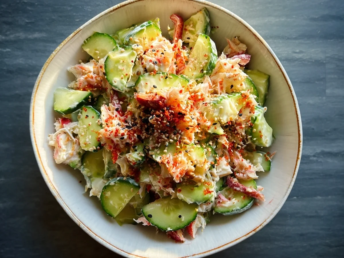 Fresh California Roll Cucumber Salad Recipe - Featured Image