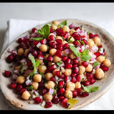 Fresh Chickpea Pomegranate Salad for Bright Bites